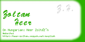 zoltan heer business card